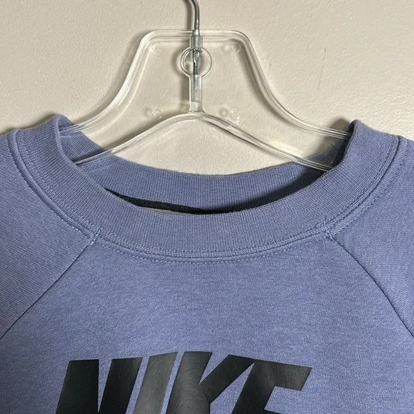 Nike Women’s Club Fleece Crewneck Sweatshirt Blue Cotton Blend Size XS. - Picture 3 of 11